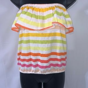 VaVa by Joy Han Rainbow Striped Cropped Top